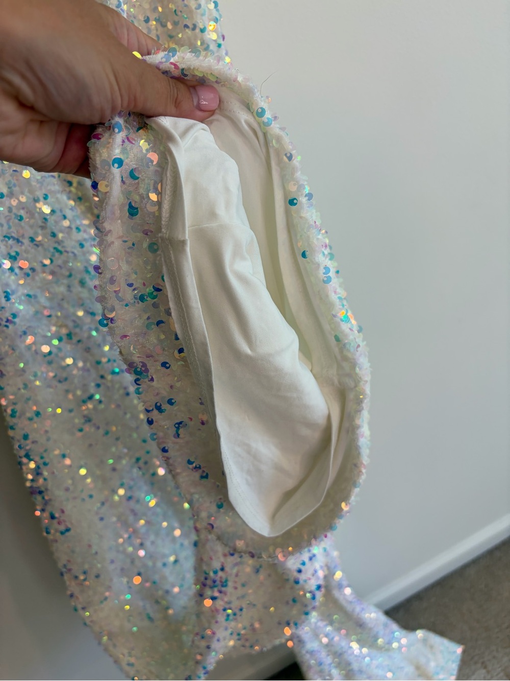 Show Me Your MuMu StudioHalter Jumpsuit - White Sequins Size Medium - Picture 10 of 16